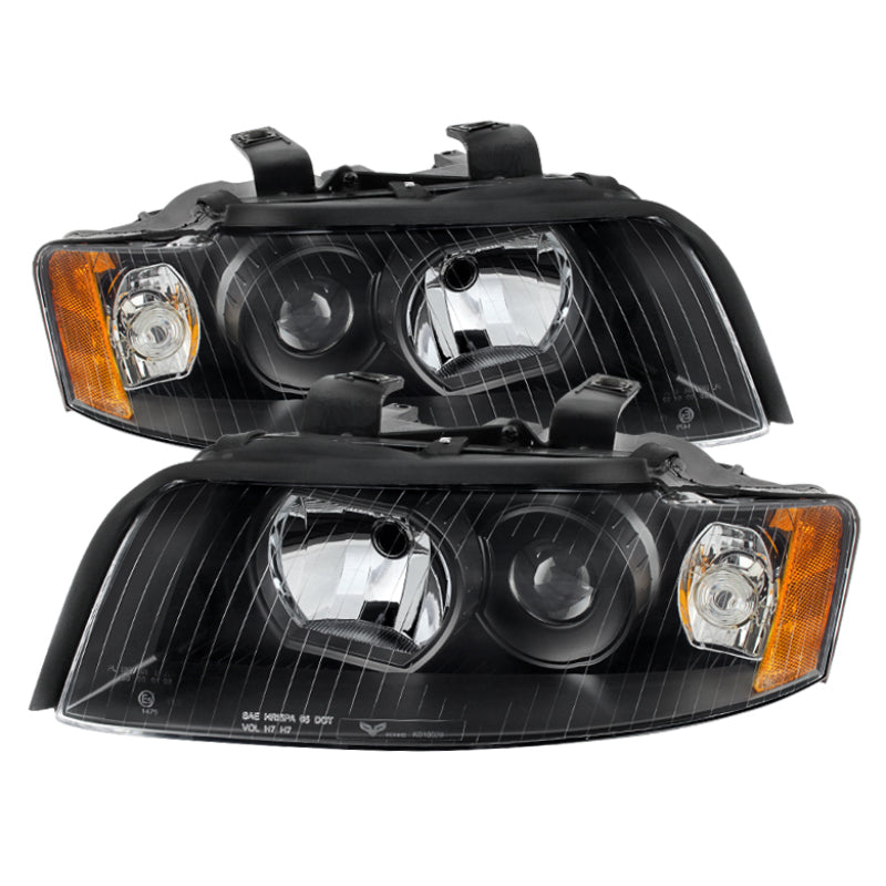 9025938 Xtune fits Audi 02-05 A4 Halogen Only Crystal Headlights Black HD-JH-A