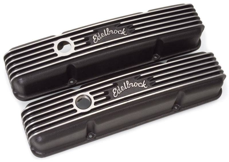 Edelbrock 41443 Valve Cover Classic Series fits Chevrolet 1959-1986 262-400 CI V8 Black