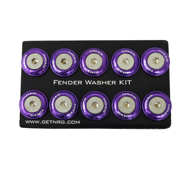 NRG FW-100PP Fender Washer Kit w/Rivets For Plastic (Purple) - Set of 10