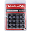 Raceline RLUG-CS25B Spline Lug Nut Kit with Spline Key 12 x 1.5 - 20 Pack - Blac