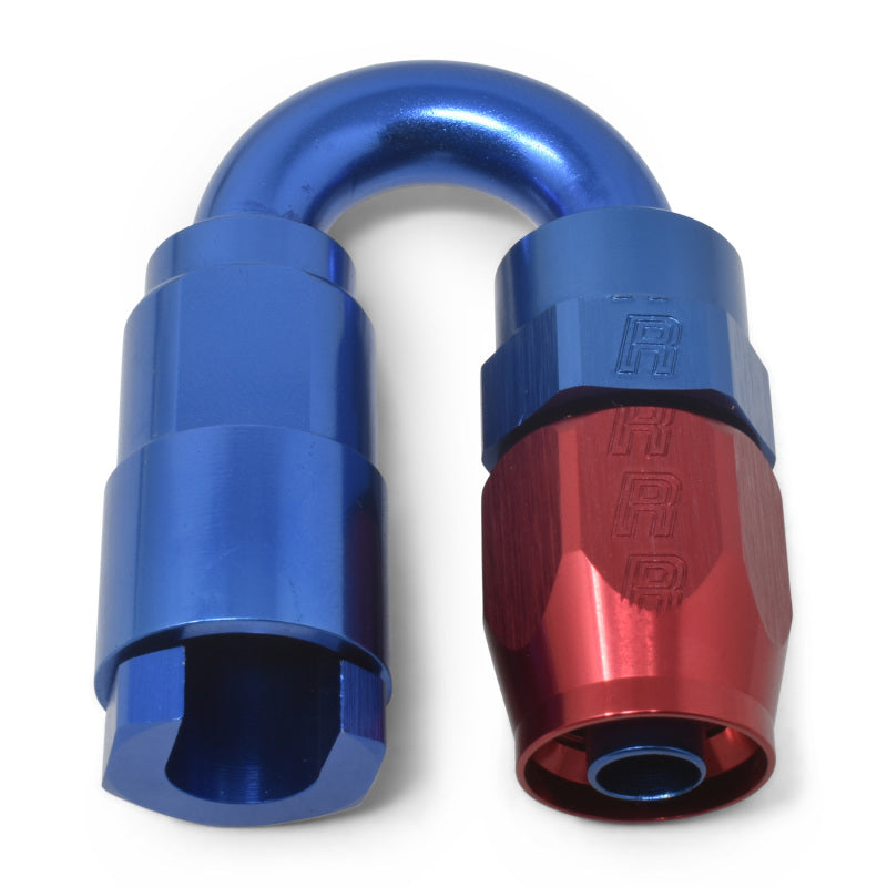 Russell 611230 Performance 3/8in SAE Quick Disc Female to -6 Hose Red/Blue 180 Degree Hose End