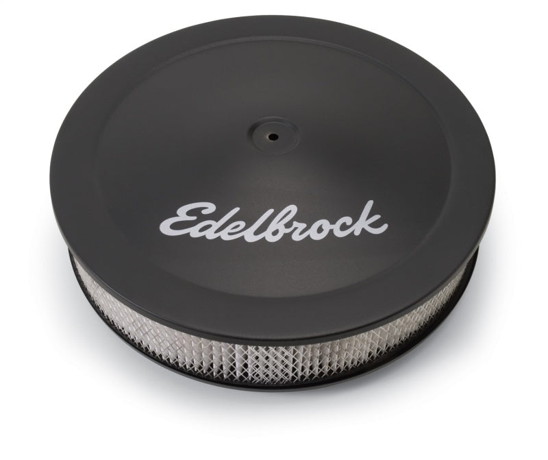 Edelbrock 1223 Air Cleaner Pro-Flo Series Round Steel Top Paper Element 14In Dia X 3 75In Dropped Base