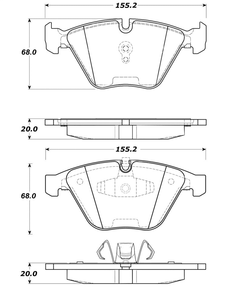 Stoptech 308.126 Street Touring Brake Pads