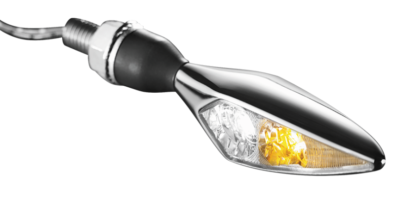 Kuryakyn 2538 Kuryakyn Rhombus Front Left White/Amber Chrome