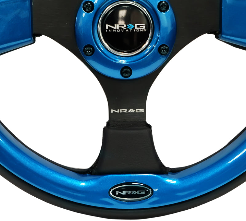 NRG RST-001BL Reinforced Steering Wheel (320mm) Blk w/Blue Trim