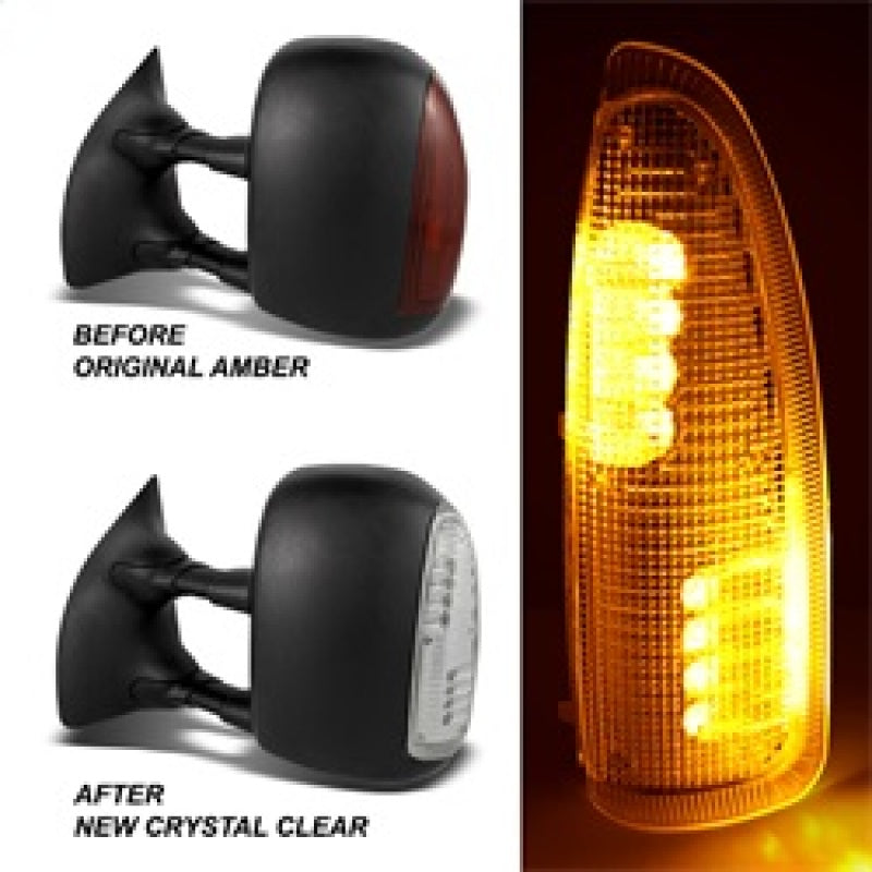xTune 9924712 fits Ford Superduty F250-F650 03-07 Amber LED Mirror Signal Lens