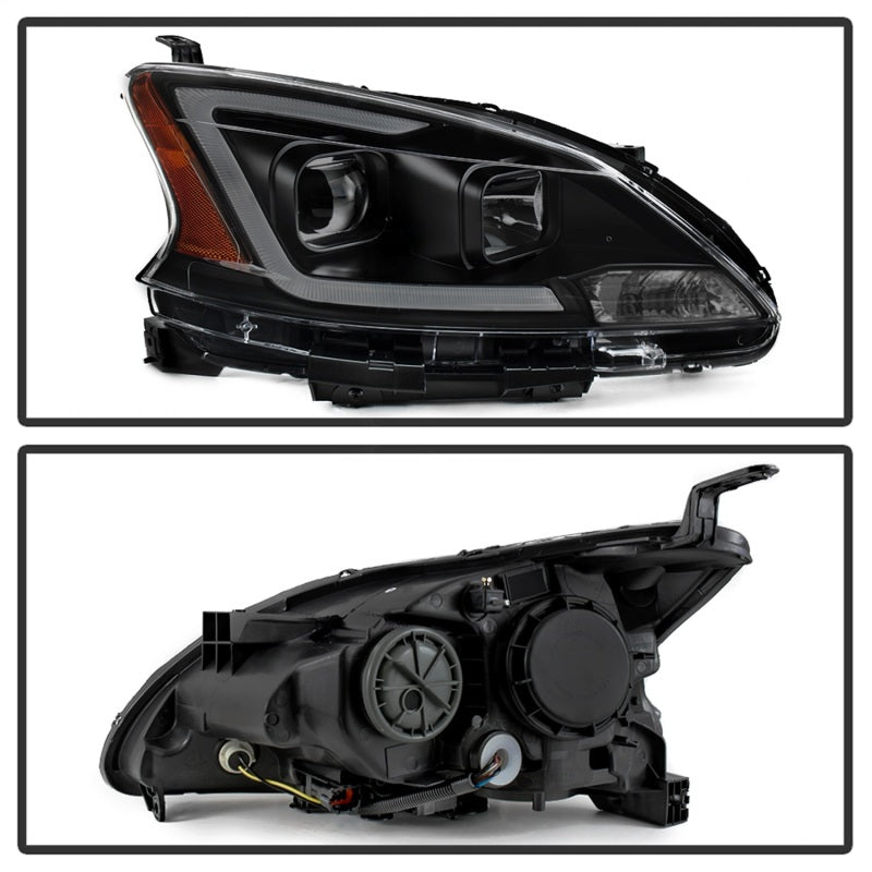 xTune 9042973 13-15 fits Nissan Sentra DRL LED Light Bar Proj Halogen Headlight