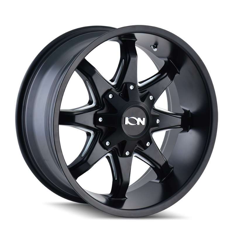 ION 181-7956M12 Type 181 17x9 / 5x114.3 BP / -12mm Offset / 87mm Hub Satin Black/Milled Spokes Wheel
