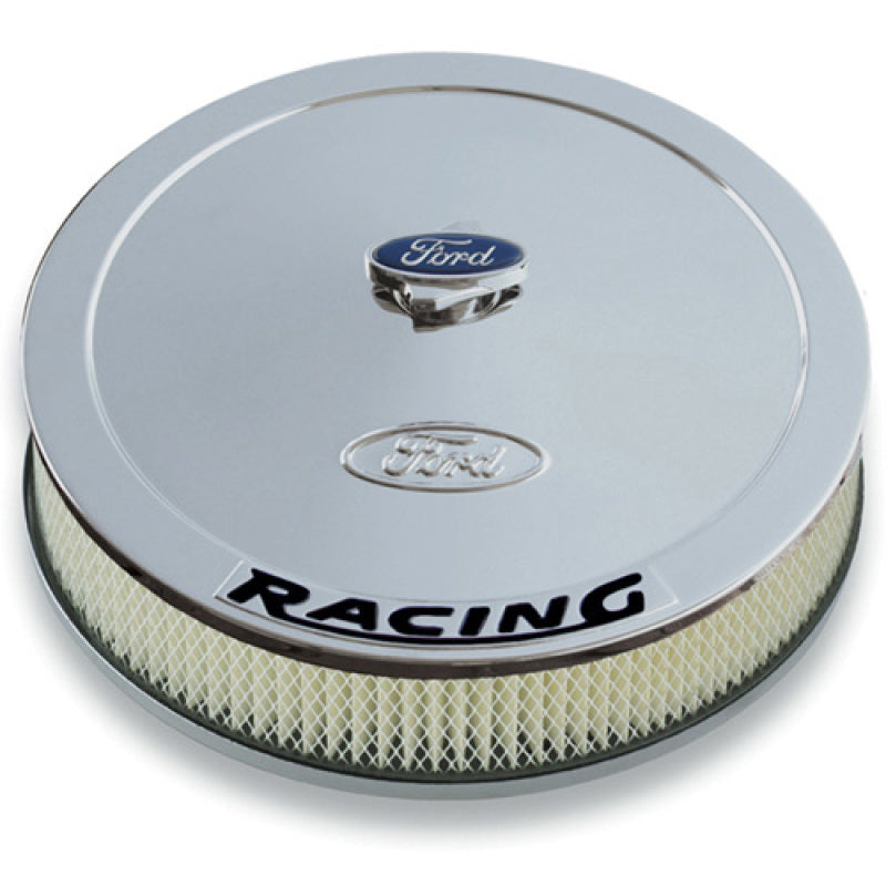 Ford Racing 302-351 Air Cleaner Kit - Chrome w/ Black Emblem