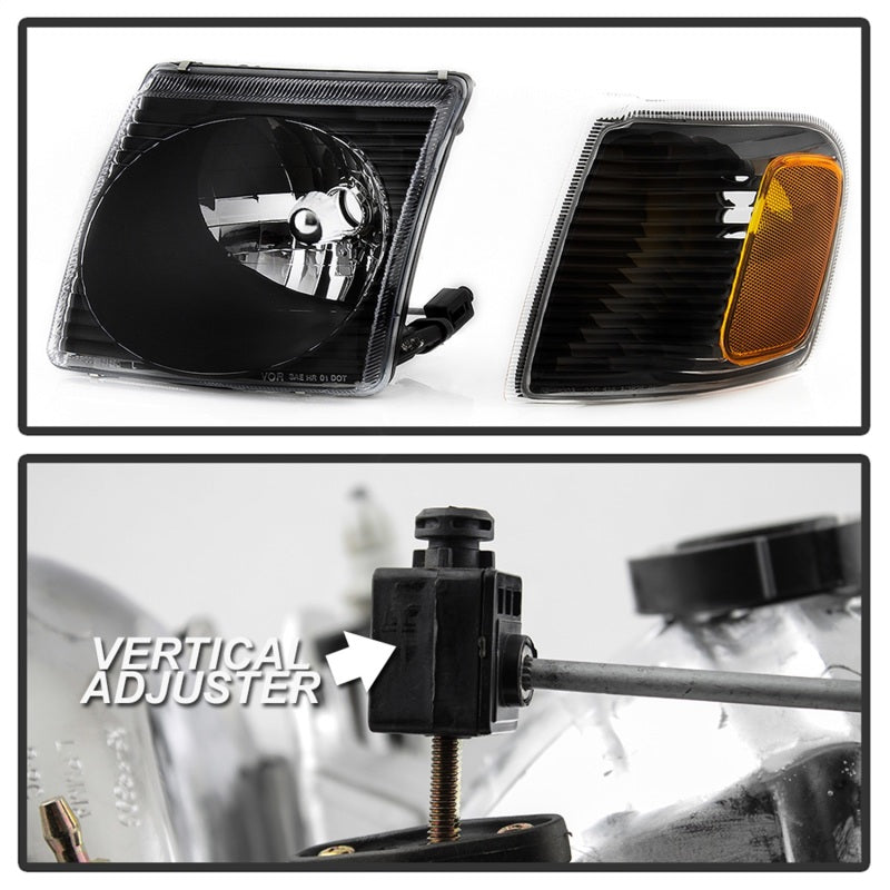 xTune 9042614 01-03 fits Ford Explorer Sport 4pc OEM Style Headlights w/Corner