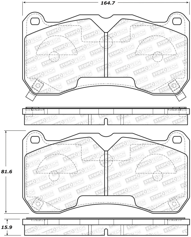 Stoptech 308.1666 Street Brake Pads - Front