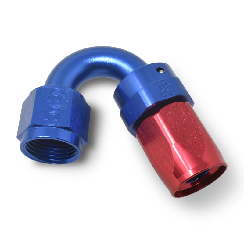Russell 613450 Performance -6 AN Red/Blue 150 Degree Full Flow Swivel Hose End (With 9/16in Radius)