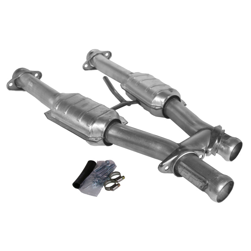 BBK 1509 Mustang 5.0 Short Mid H Pipe With Catalytic Converters 2-1/2 For Long