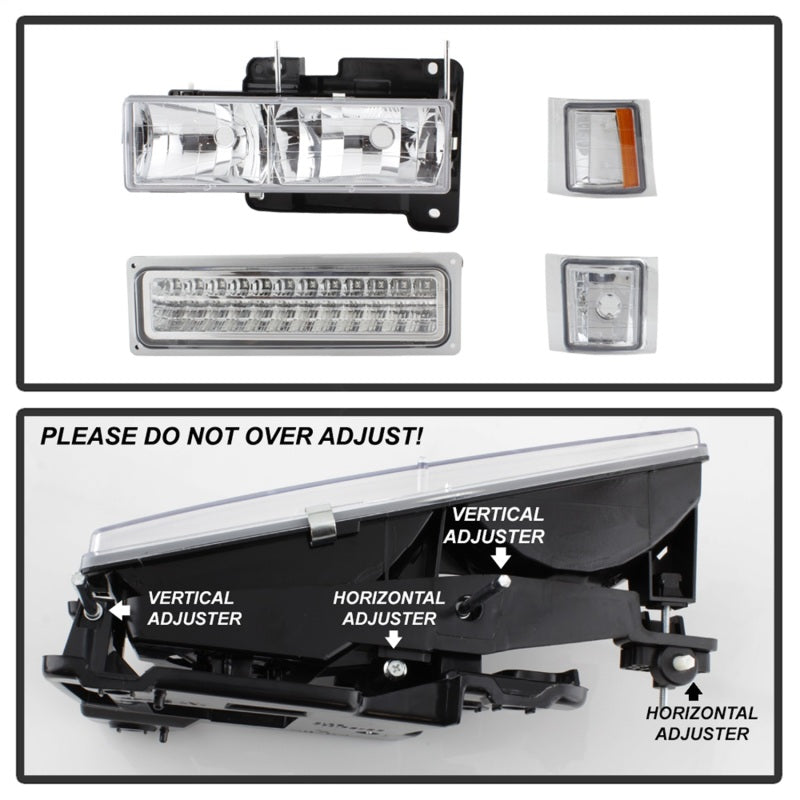 5069559 Xtune Blazer Full Size Corner/LED Bumper Headlights Chrome HD-JH-CCK88