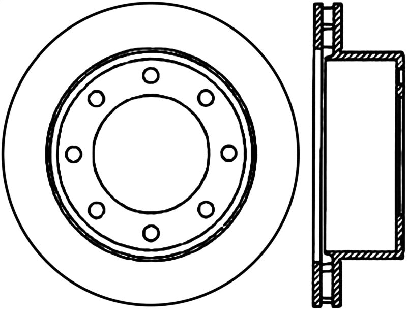 Stoptech 126.65071CSR Power Slot 00-05 Ford Excursion / 01-04 F250 2WD/4WD Rear Right Slotted CRYO Rotor