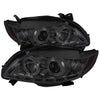 Spyder 5032522 fits Toyota 09-10 Corolla Projector Headlights LED Halo DRL Smke