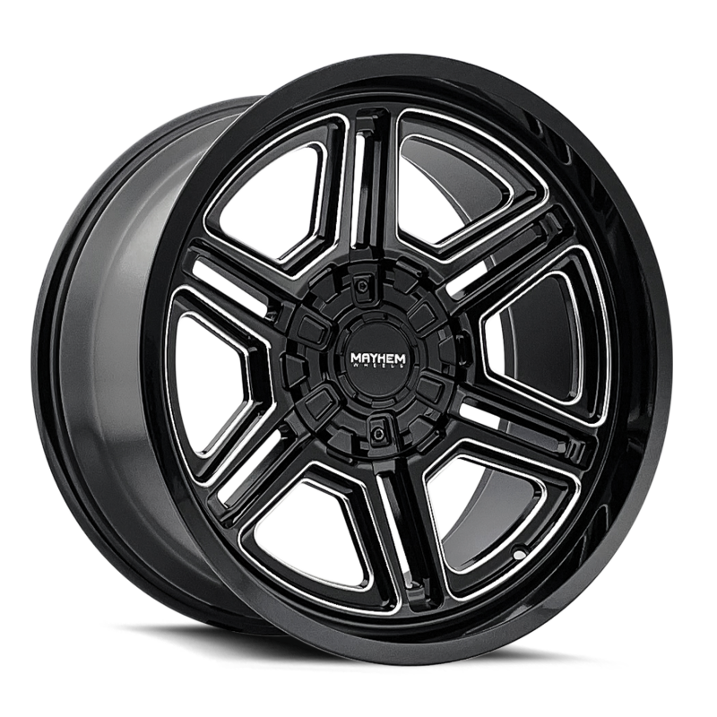 Mayhem 8117-2152BM 8117 Hermosa 20x10 / 5x127 BP/ -25mm Offset / 87mm Hub Black/Milled Wheel