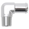 Edelbrock 8166 Hose End 90-Deg 1/2In NPT to 3/4In Barb Clear Anodize