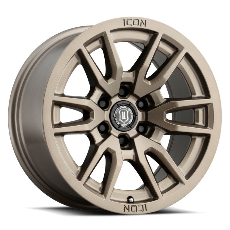 ICON 2417859447BR Vector 6 17x8.5 6x120 0mm Offset 4.75in BS 67mm Bore Bronze Wheel