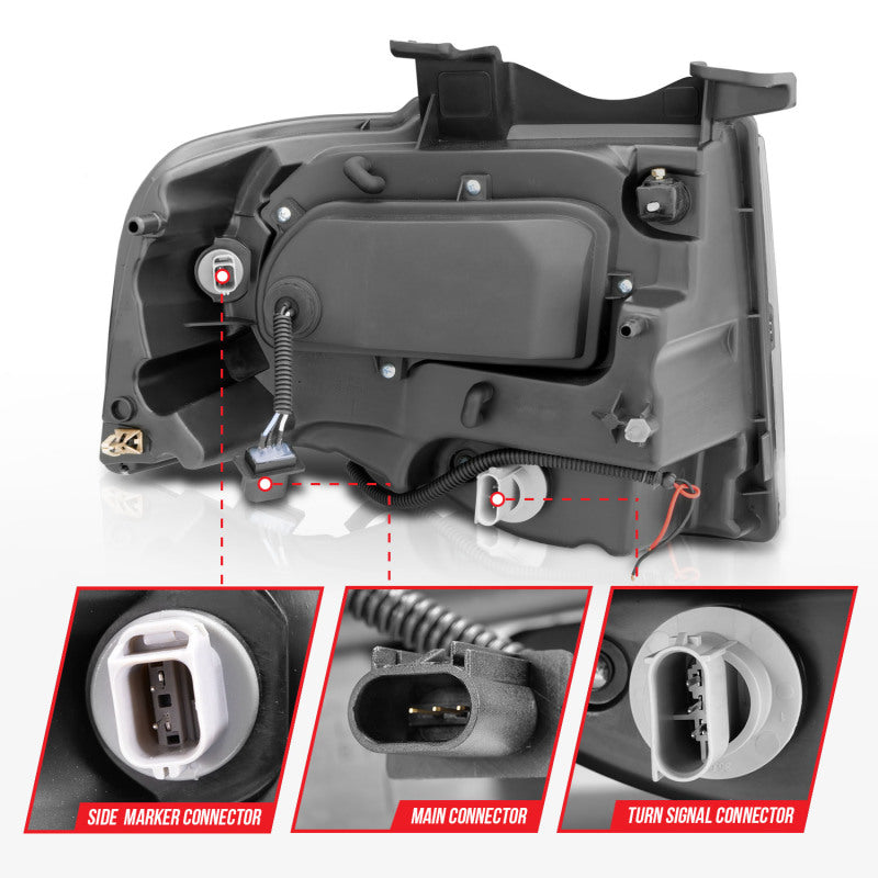 ANZO 111114 2014 fits Ford 07-20 Expedition Projector Headlights Chrome