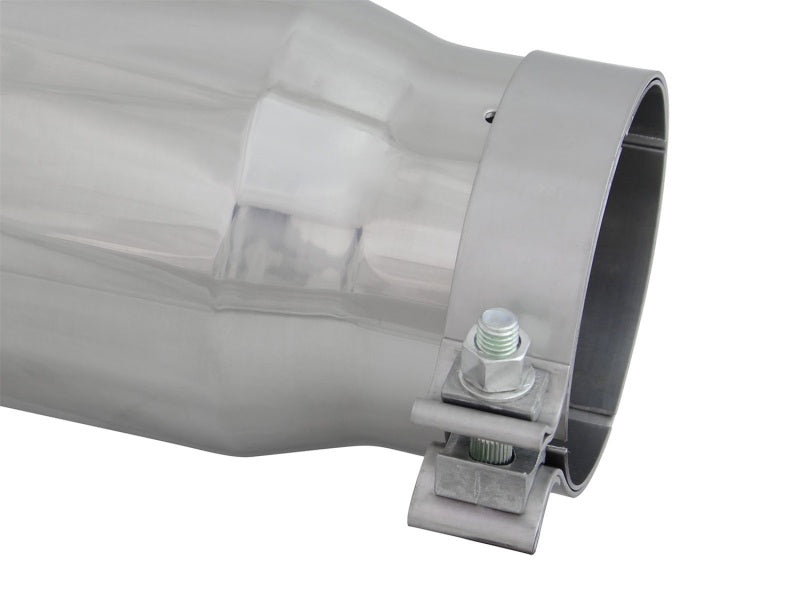 AFE 49T40501-P15 Exhaust Tip Bolt On Polished 4in Inlex x 5in Outlet x 15in