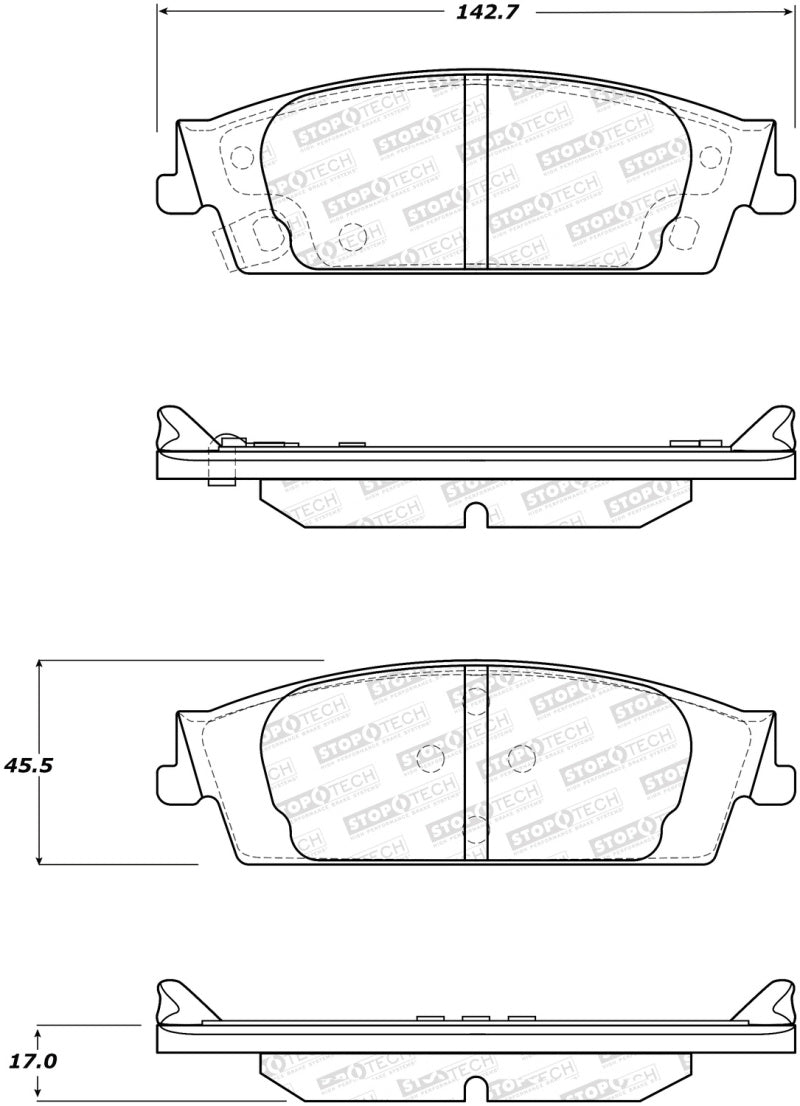 Stoptech 308.1707 Street Brake Pads - Front/Rear