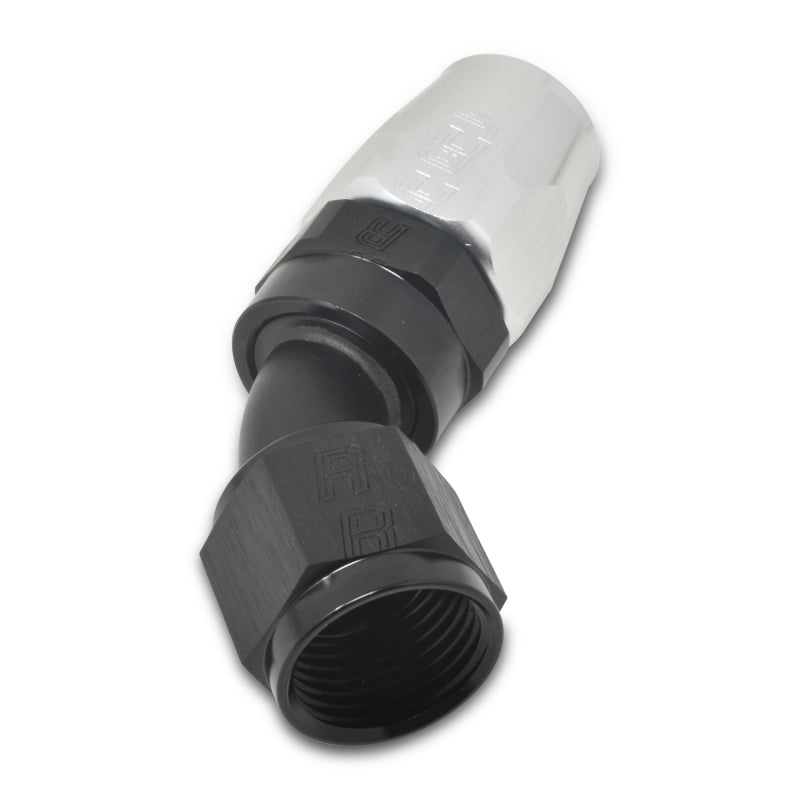 Russell 610123 Performance -12 AN Black/Silver 45 Degree Full Flow Hose End