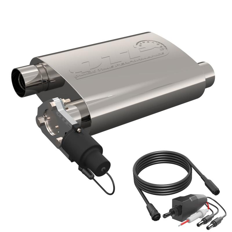 QTP 13250C 2.5in Weld-On 304SS Screamer Muffler w/Bolt-On QTEC Electric Cutout