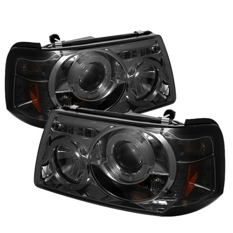 Spyder 5010513 fits Ford 01-11 Ranger 1PC Projector Headlights LED Halo LED Smk