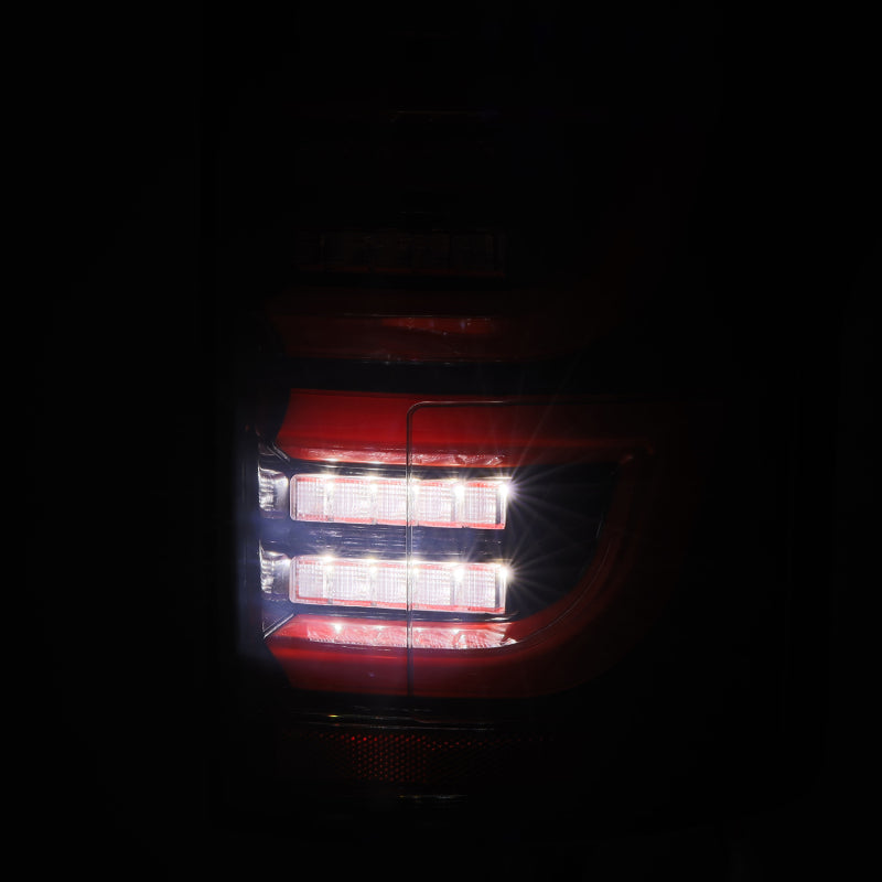 AlphaRex 652050 15-20 fits Ford F-150 Luxx LED Tail Lights (Pair) Black/Red (
