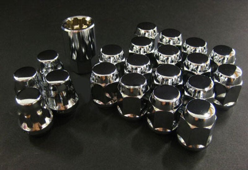 Project Kics W65119 16 LUGS + 4 LOCKS Chrome Bullock And Nut Set - 12X1.50