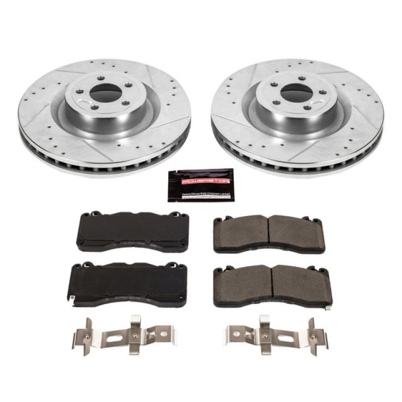 PowerStop K6811 Power Stop 15-22 fits Ford Mustang Front Z23 Evolution Brake Kit