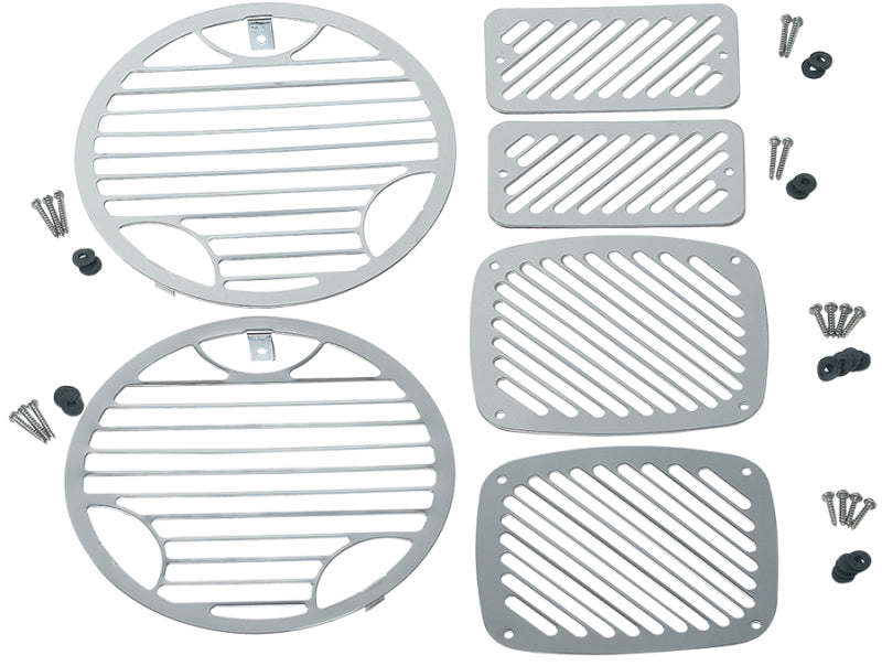 Kentrol 30493 fits Jeep 97-06 Wrangler TJ Billet Style Light Kit 6 Pieces - Polished Silver