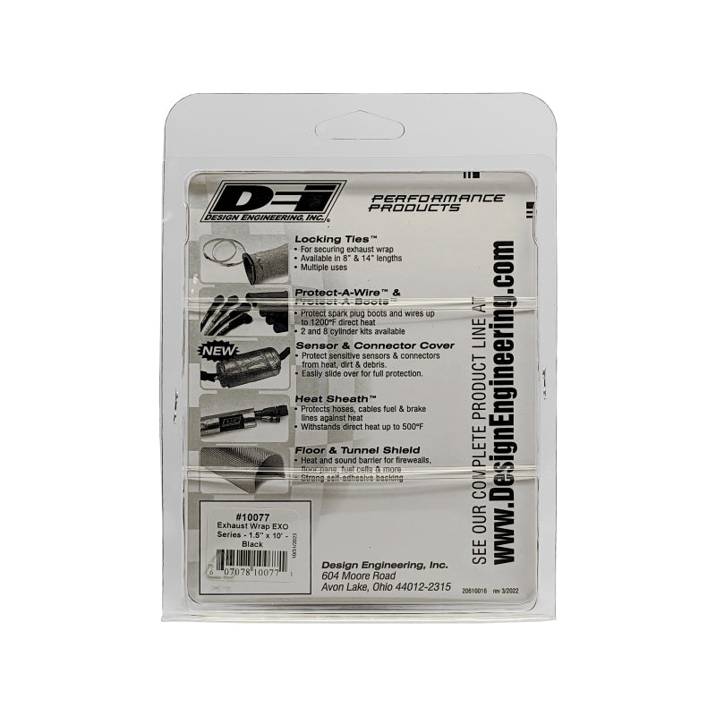 DEI 10077 Exhaust Wrap 1.5in x 10ft - EXO - Black