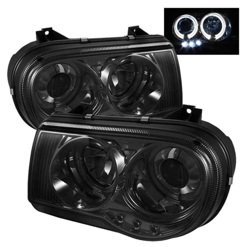 Spyder 5009159 fits Chrysler 05-10 300C Projector Headlights LED Halo LED Smke