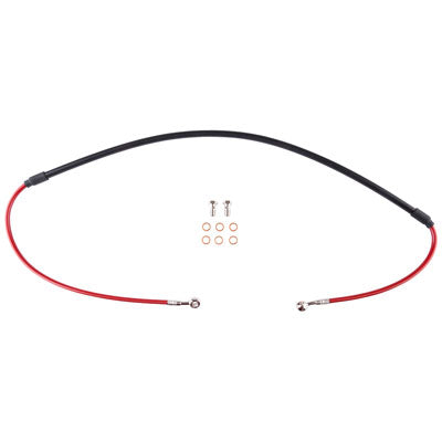 Tusk 1201540014 Front Motorcycle Steel Braided Brake Line Standard Length Red