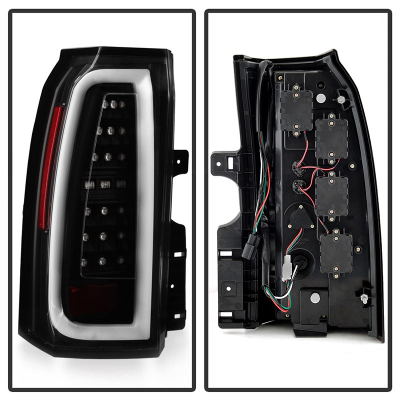 Spyder 5084583 fits Chevy 15-17 Tahoe / Suburban Light Bar LED Tail Lights - Bl
