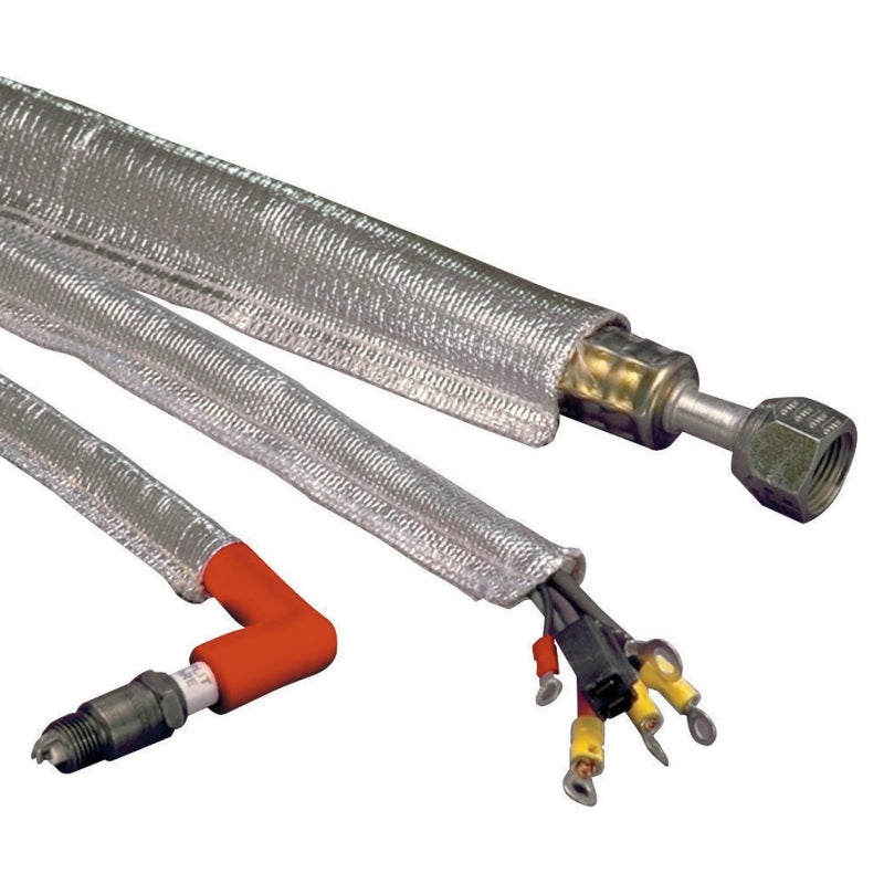 DEI 10419 Heat Sheath 1in x 3ft - Aluminized Sleeving - Sewn Edge