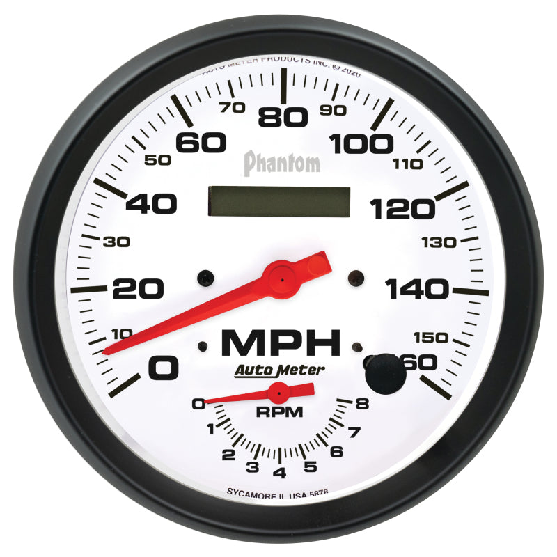 AutoMeter 5878 Autometer 160mph & 8K RPM Electric Program Phantom 5in. Tach/Speedo Gauge
