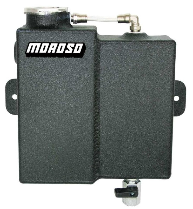 Moroso 63775 Universal Dual Coolant Expansion/Recovery Catch Tank - Black Powder