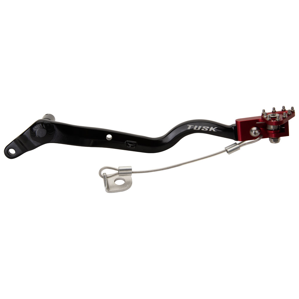 Tusk 1392080046 Aluminum Brake Pedal Red Tip