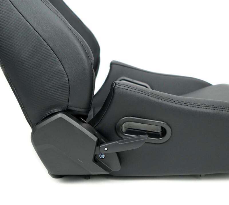 NRG RSC-750BK RSC-750BK/BK L/R Omega Reclinable Racing Seat Black with Black