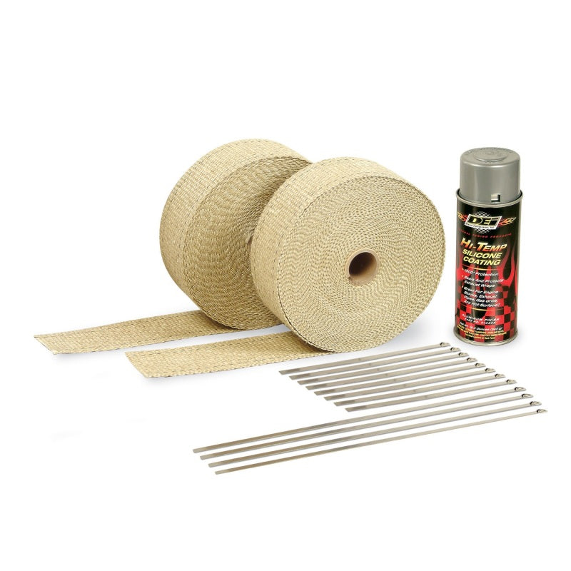 DEI 10112 Exhaust Wrap Kit - Tan Wrap & Aluminum HT Silicone Coating