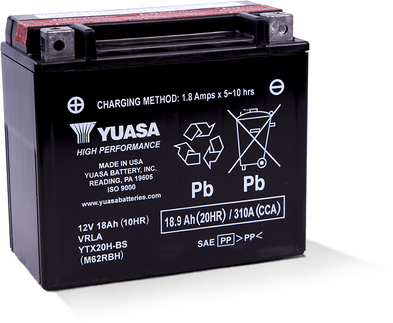 Yuasa YUAM62RBH YTX20H-BS High Performance AGM 12 Volt Battery (Bottle Supplied)