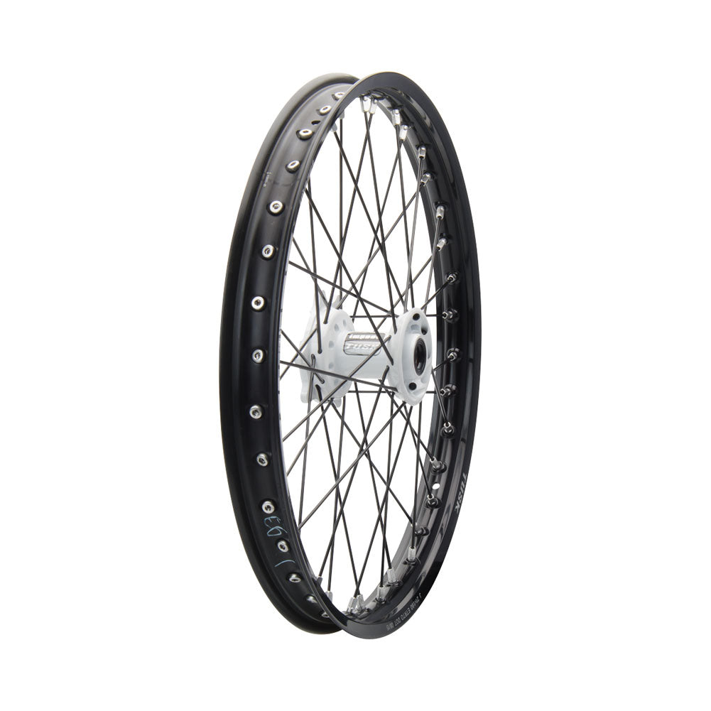 Tusk 1418490014 Impact Complete Wheel - Front 21 x 1.60 Blk Rim/Spoke /White Hub