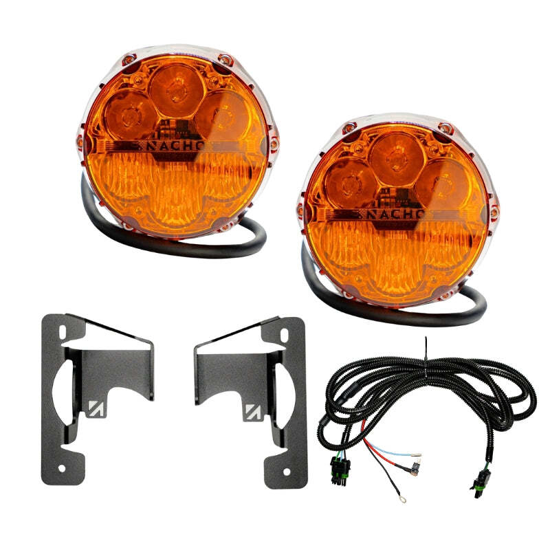 Nacho Offroad Technology V3JW2KASO Nacho Lighting fits Jeep JL/JT Nacho SAE Only Amber Plug N Play Fog Light Kit (Bumper Kit)
