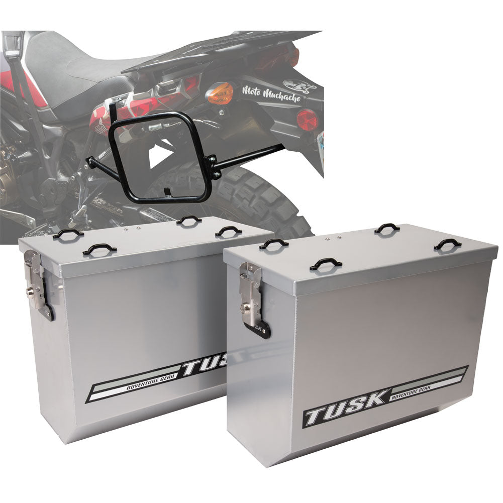 Tusk 1467340133 Aluminum Panniers with Pannier Racks V2 Large Silver