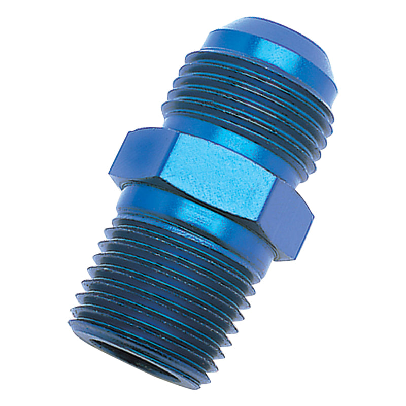 Russell 660500 Performance -10 AN to 1/2in NPT Straight Flare to Pipe (Blue)