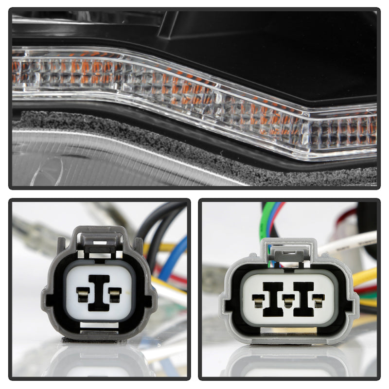 Spyder 08-17 Mitsubishi Lancer EVO 10 Projector Headlights - Black (PRO-YD-ML08V2HIDSI-SEQ-BK)
