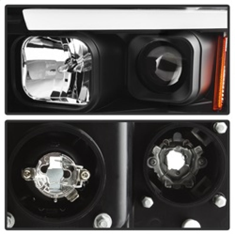 Spyder 5084606 fits Dodge 02-05 Ram 1500 Light Bar Projector Headlights - Black